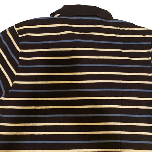Lands End Navy White and Blue Striped Short Sleeve‎ Polo Sz L - Picture 7 of 10